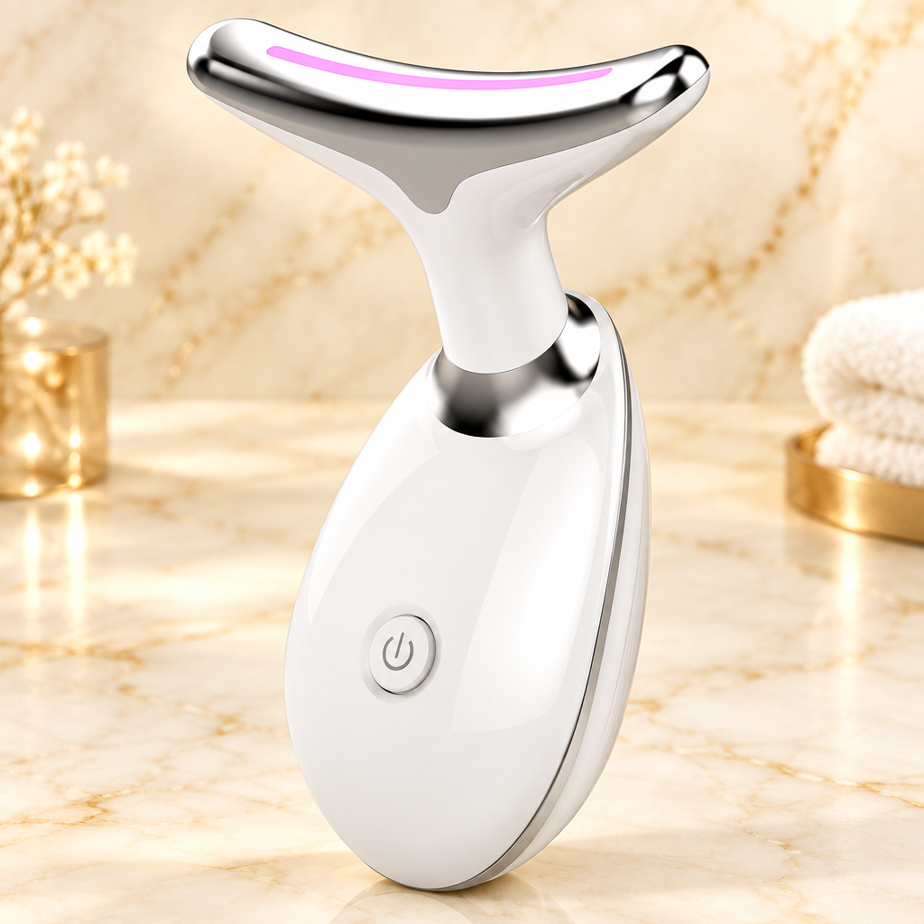 EMS Thermal Neck & Face Lifting Massager | LED Photon Microcurrent Wrinkle Remover