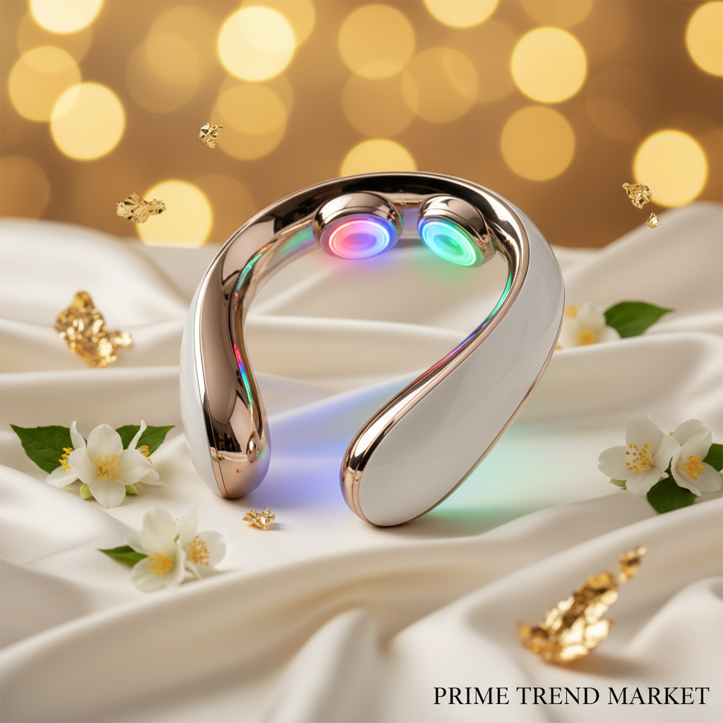 Luxury EMS Thermal Neck Lifting & Tightening Massager — Microcurrent Skin Renewal & 3-Color LED Photon Therapy — Eliza & Tuan