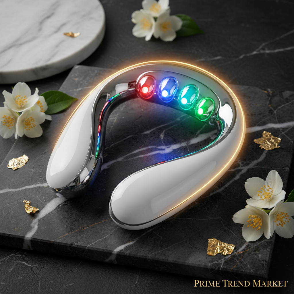 Luxury EMS Thermal Neck Lifting & Tightening Massager — Microcurrent Skin Renewal & 3-Color LED Photon Therapy — Eliza & Tuan