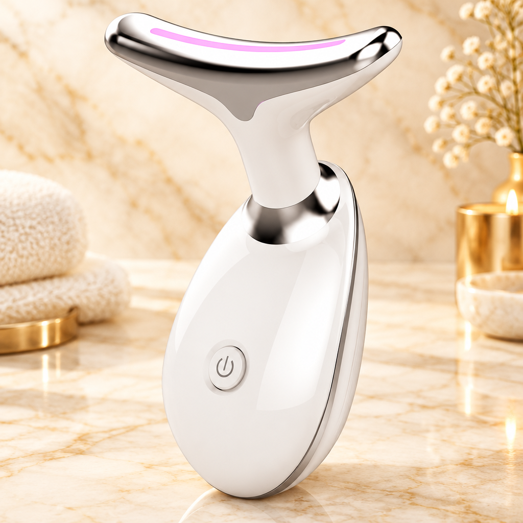 Luxury EMS Thermal Neck Lifting & Tightening Massager — Microcurrent Skin Renewal & 3-Color LED Photon Therapy