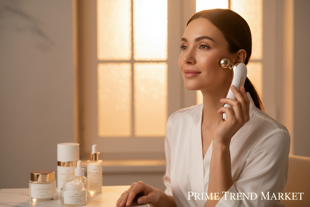 Face Lift Starter Kit | EMS Microcurrent Wand + Crystal Jade Roller Spa Set — Eliza & Tuan