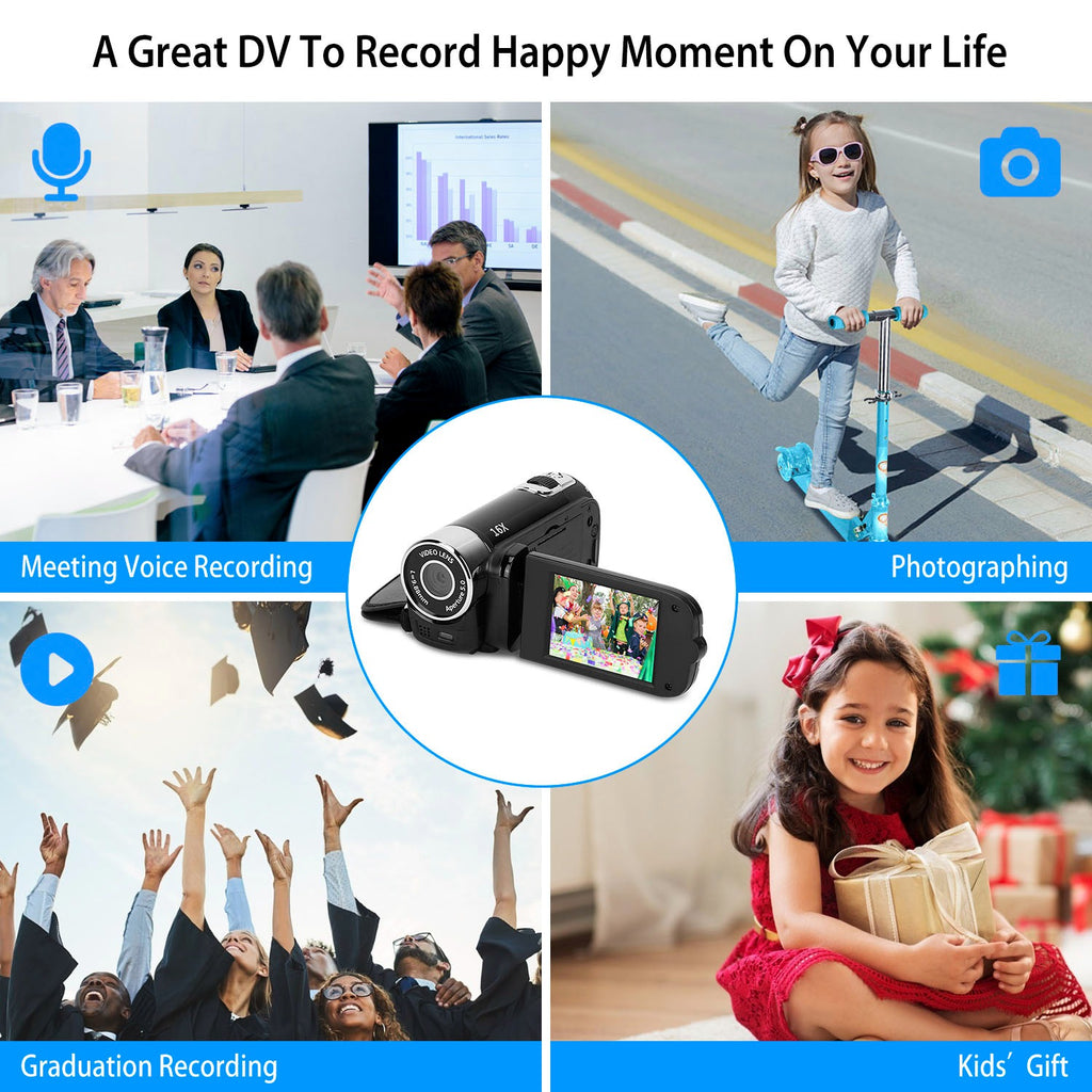 Luxury 270° Rotating Vlog Camera — 1080P HD, 16x Zoom, Built-in Fill Light & Selfie Mode — Prime Trend Market