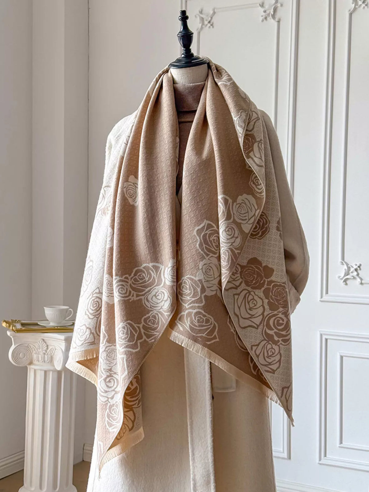 Rose-Pattern Scarf