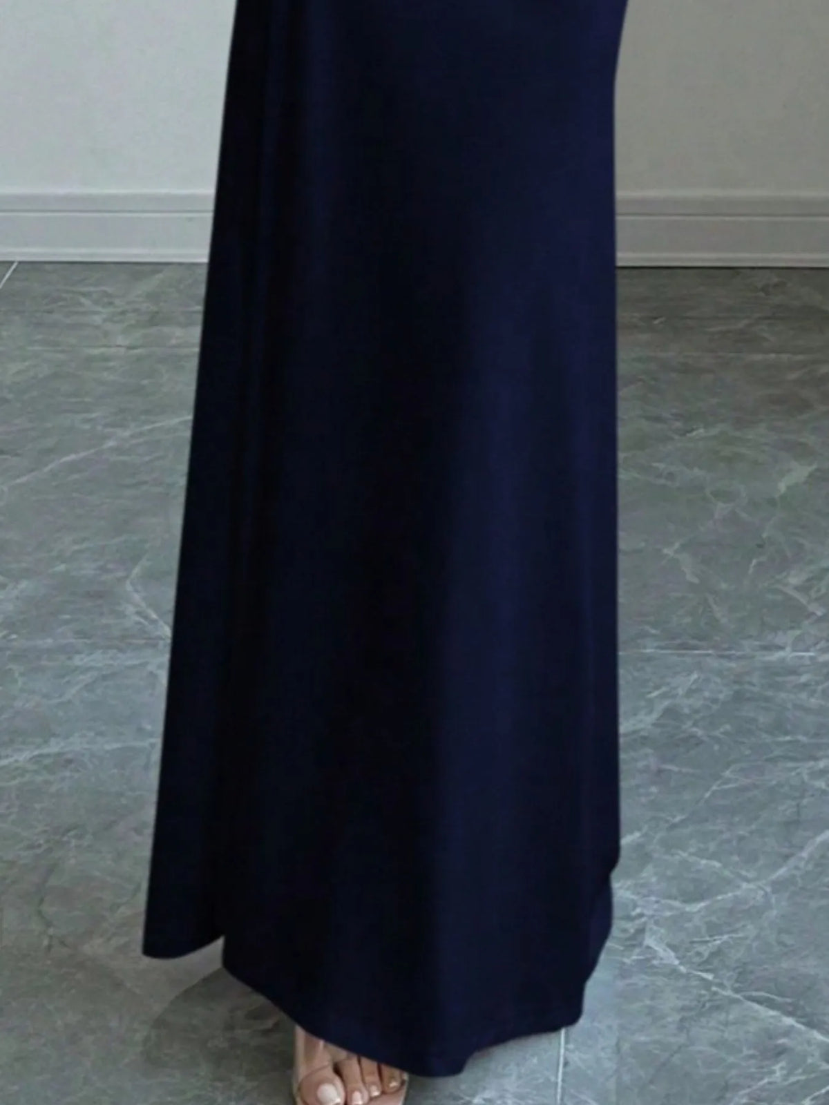 Off-Shoulder Twist-Back Long-Sleeve Bodycon Maxi Dress