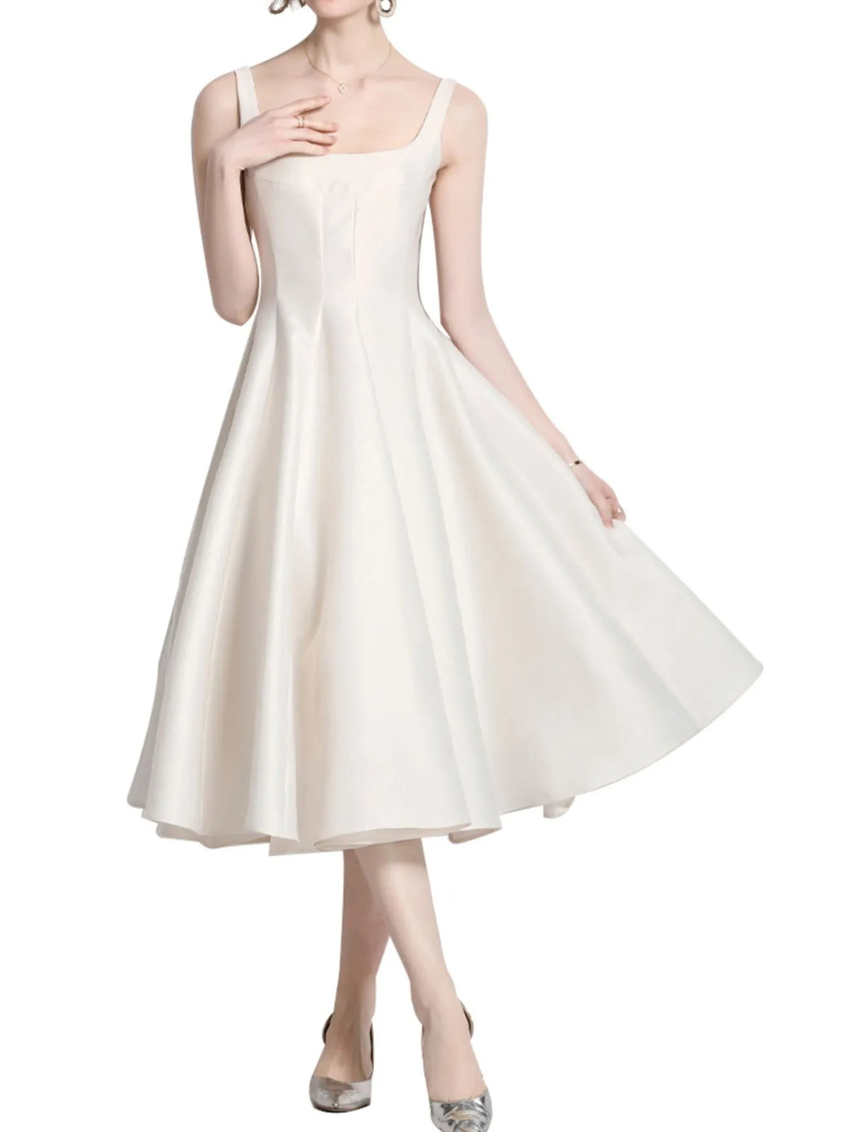 Sleeveless A-Line Midi Dress