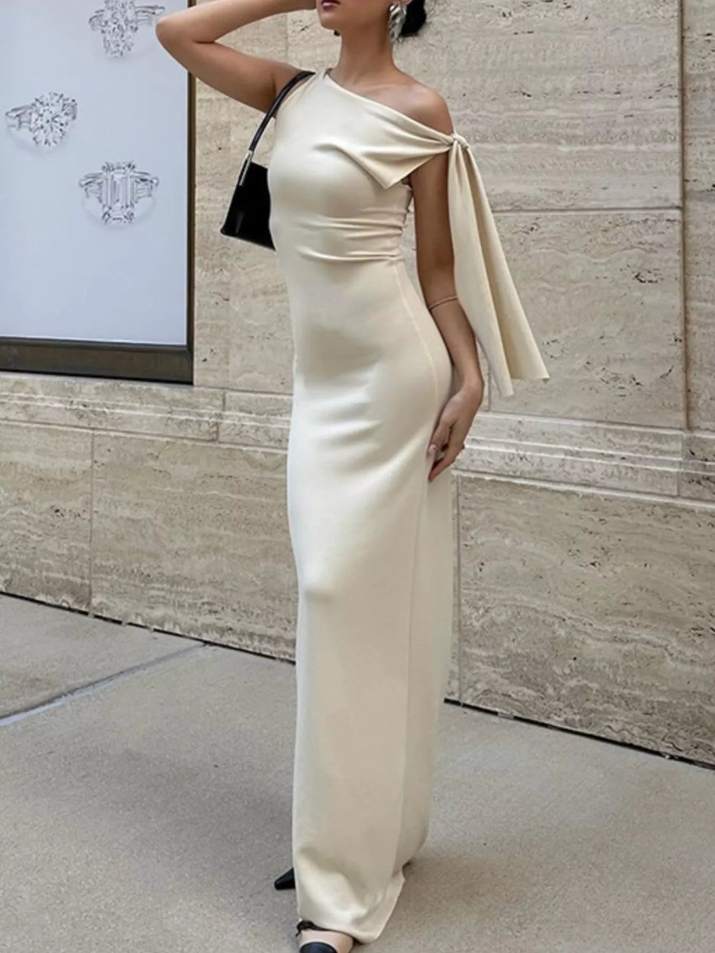 Sleeveless Tie-Shoulder Maxi Dress