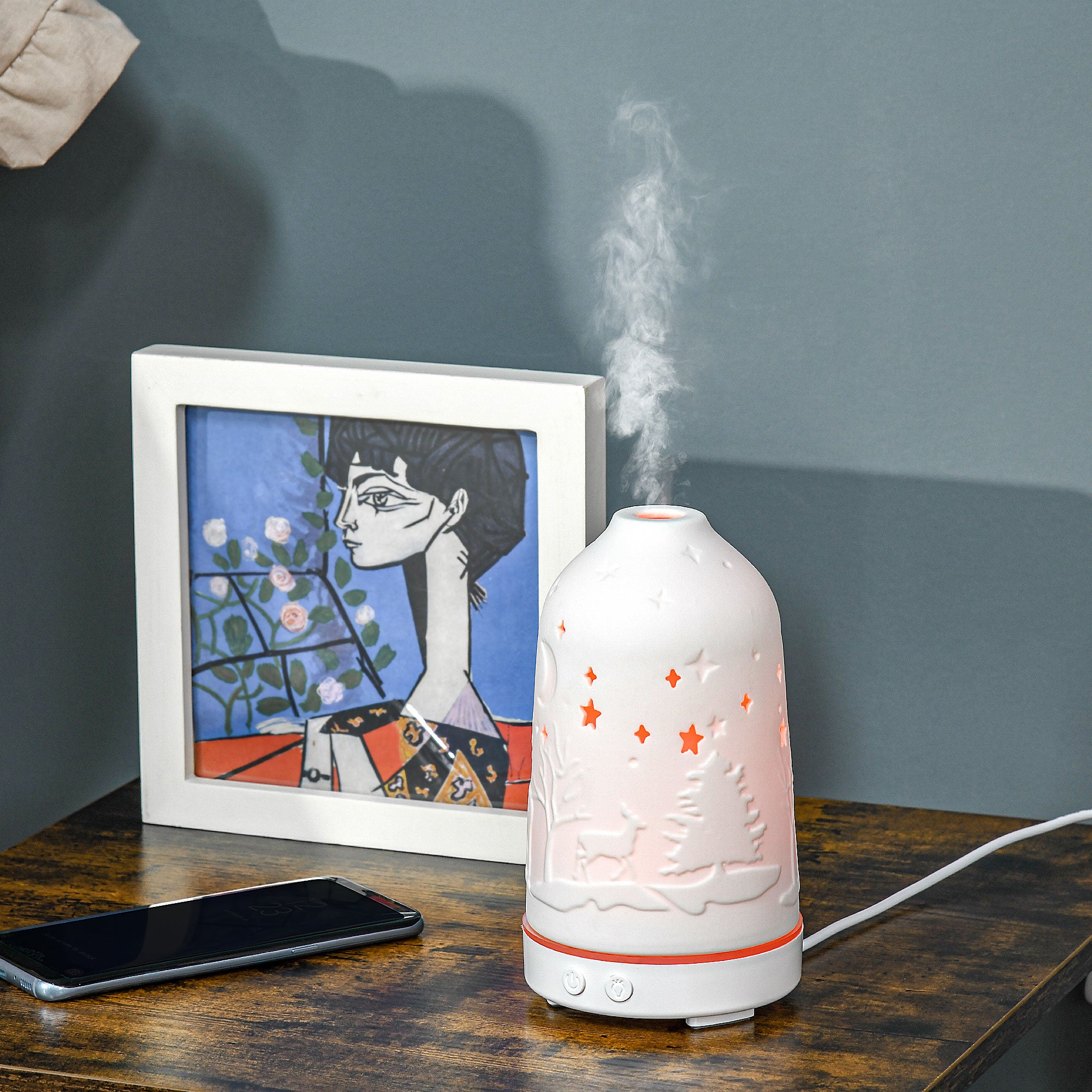 Ceramic Ultrasonic Aromatherapy Diffuser 100ml | 7-Color LED, Timer & Waterless Auto-Off | Premium Home & Office Diffuser — Prime Trend Market