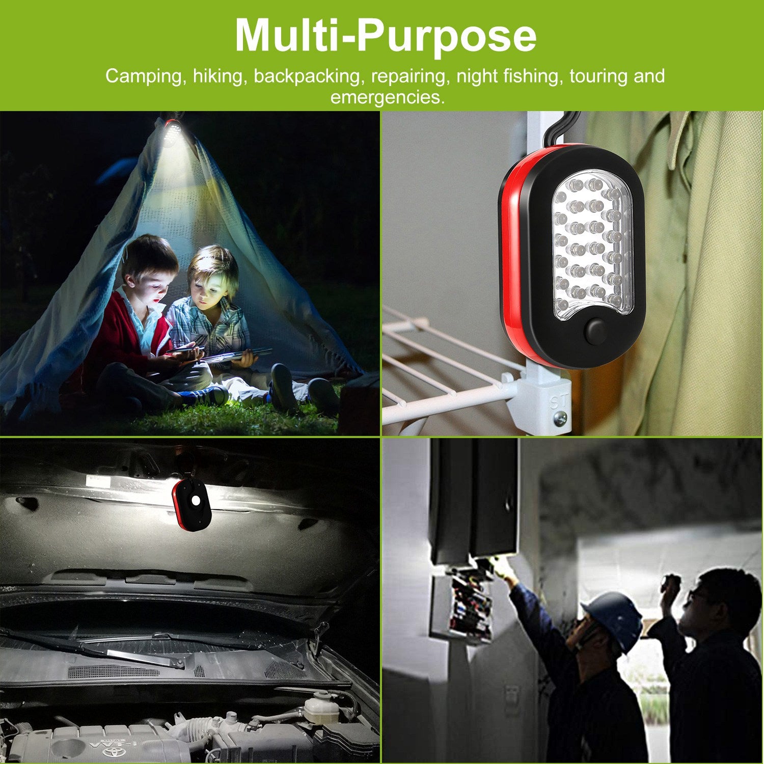 Magnetic LED Work Light with Hook — Compact Flashlight for Camping, Hiking & Emergency — Prime Trend Market
