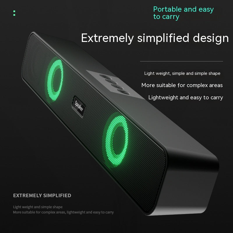 E91 RGB Bluetooth Speaker With Light — Dual Ring LED, 10W Surround Sound, TF Card, AUX, USB — Prime Trend Market