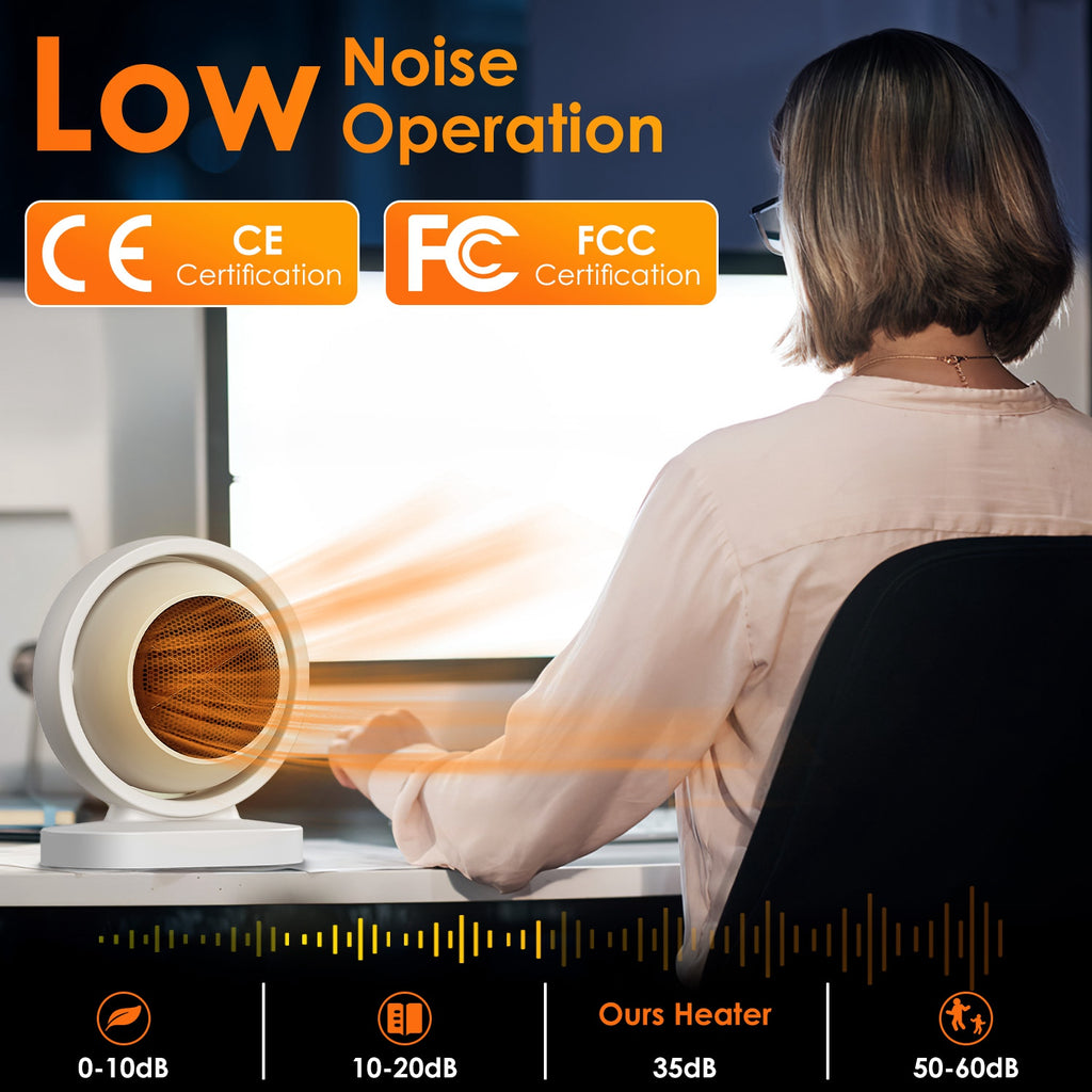 380W Portable Desktop Space Heater — 3S Fast Heat, 30° Tilt, Quiet & Safety Protection — Prime Trend Market
