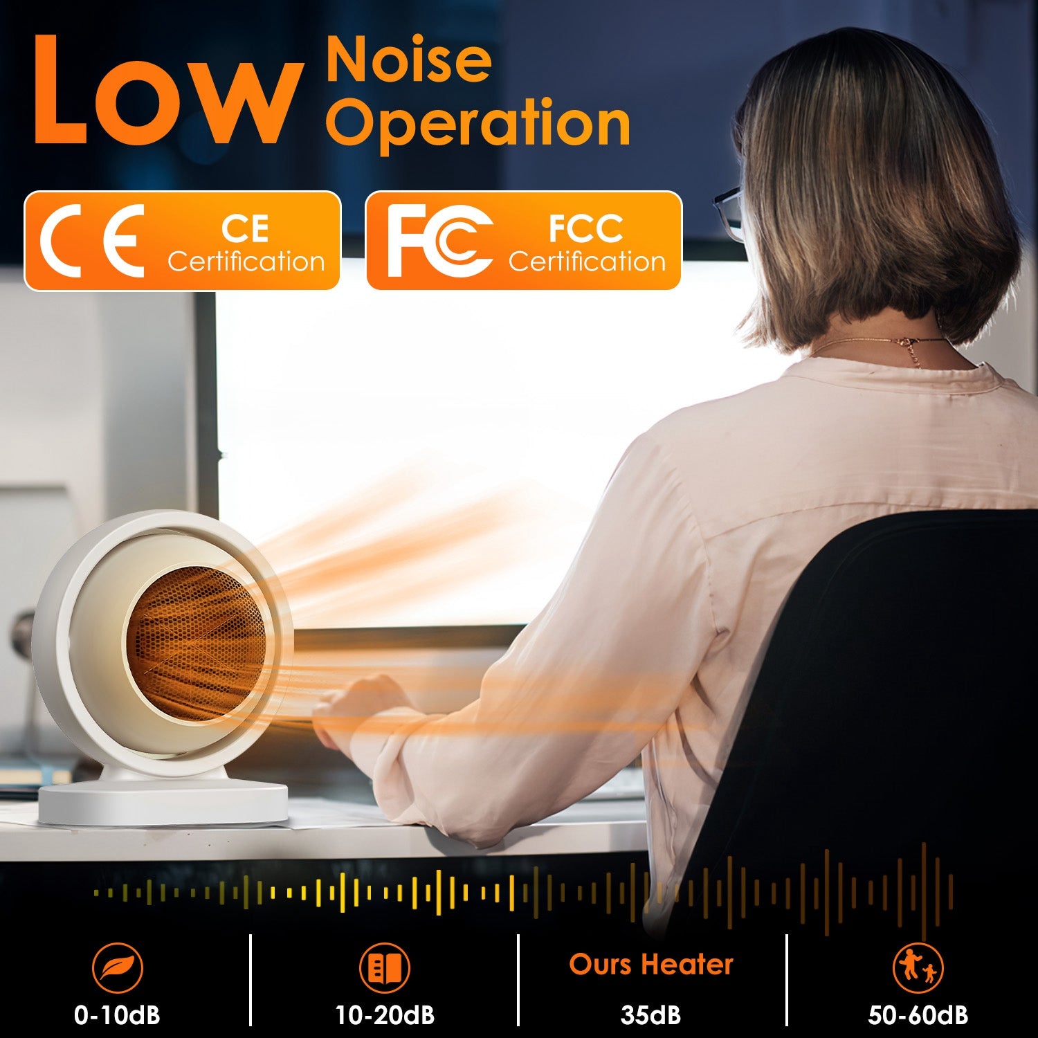 380W Portable Desktop Space Heater — 3S Fast Heat, 30° Tilt, Quiet & Safety Protection — Prime Trend Market