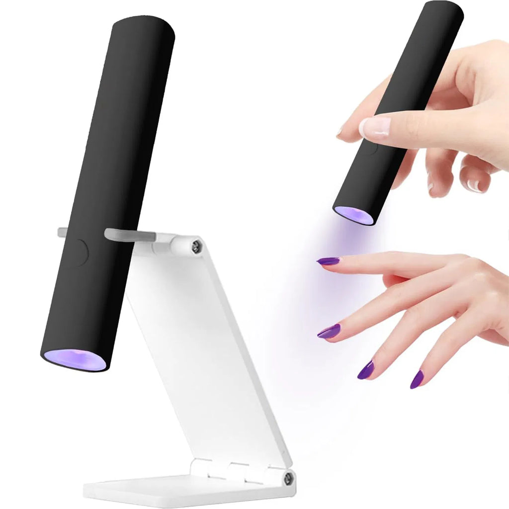 Mini UV LED Nail Lamp – Portable Cordless Gel Nail Dryer | Handheld with Foldable Stand, USB Rechargeable — Prime Trend Market