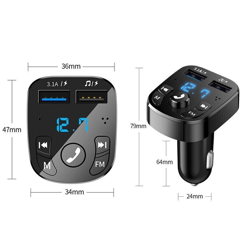 Wireless Car Bluetooth FM Transmitter | MP3 Audio | USB Charger | Hands-Free Calling — Prime Trend Market
