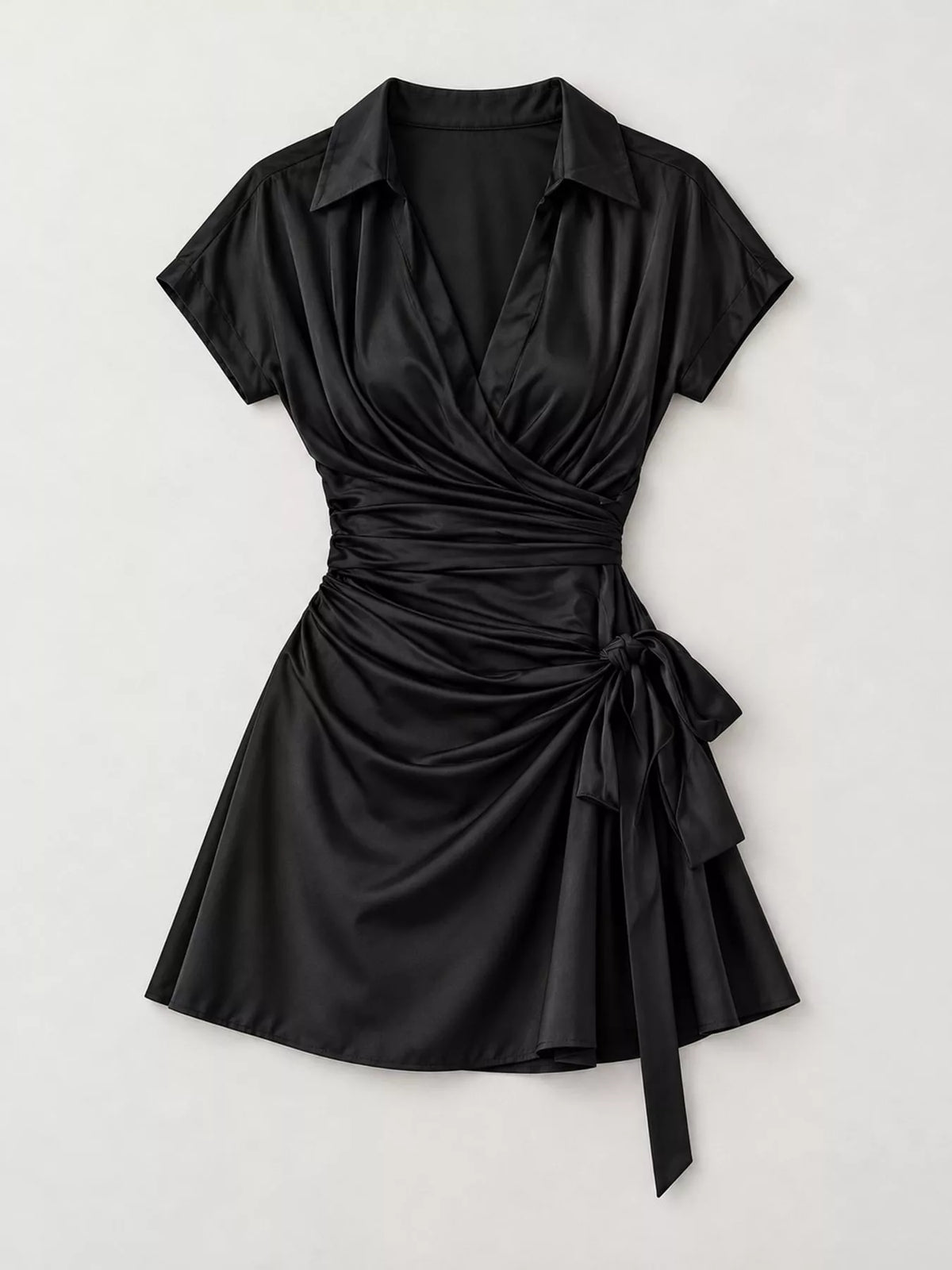 Tie-Detail Surplice Dress