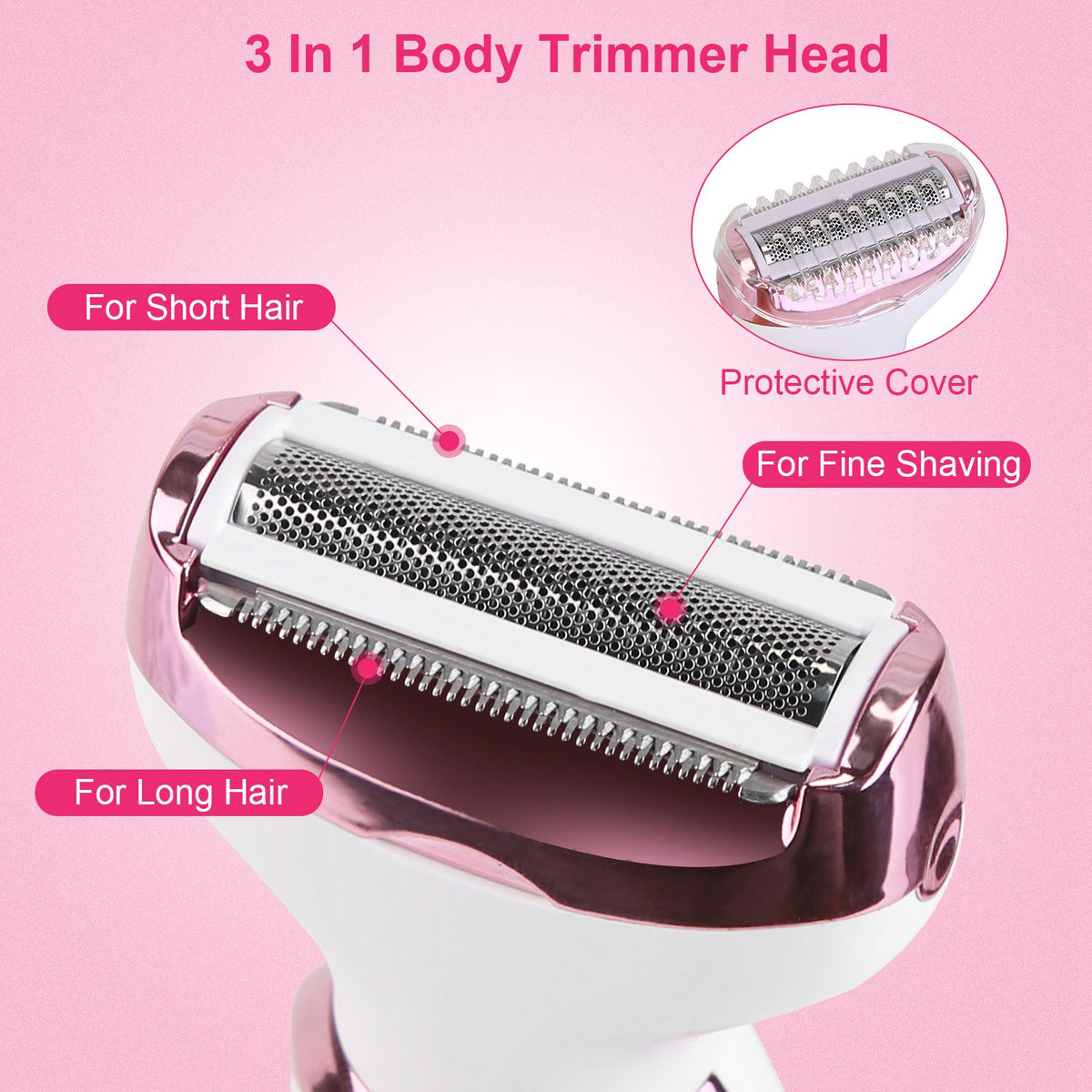 4-in-1 Women's Electric Shaver — Eyebrow, Nose, Face & Bikini Trimmer | Rechargeable — Prime Trend Market