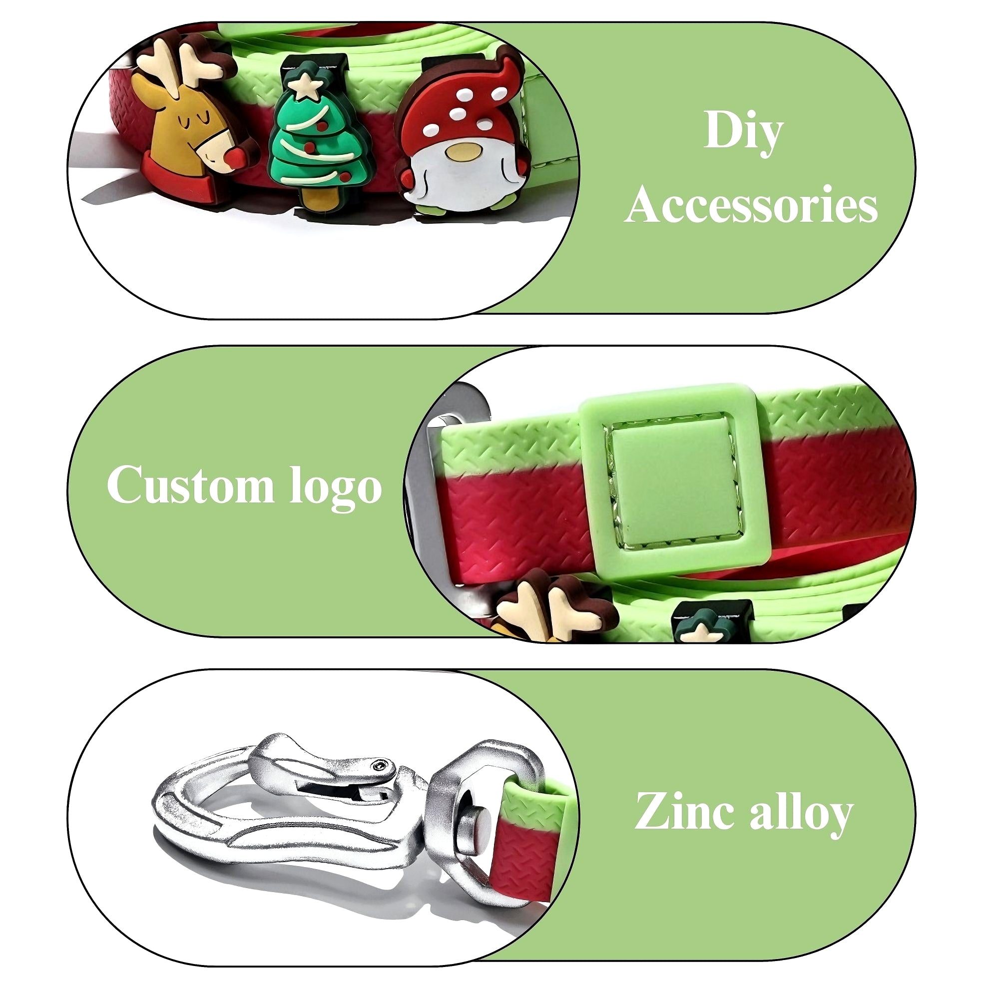 Dual-Color Embossed Pet Leash Set — Waterproof PVC Collar & Leash with DIY Accessories for Dogs — Prime Trend Market