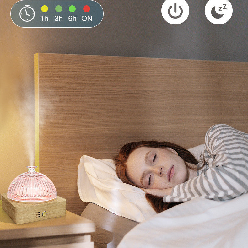 Luxury Solid Wood Glass Aroma Diffuser & Humidifier — Ultrasonic, Aromatherapy, Sleep Aid, Timer — Prime Trend Market