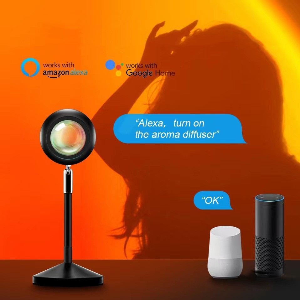 Smart Sunset Projection Lamp — RGB Voice Control with 16 Colors — Prime Trend Market