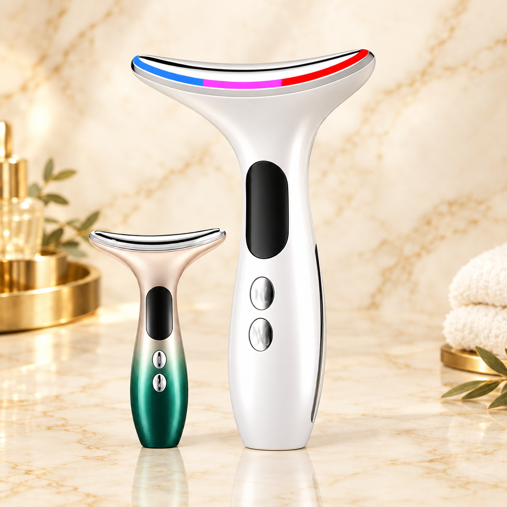 3-in-1 Face & Neck Lifting Kit | LED Ion Therapy Skin Tightening Beauty Wand Set