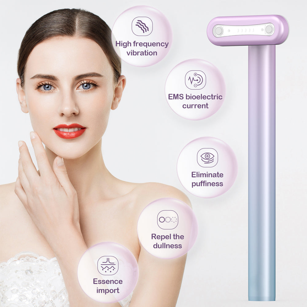 Luxury EMS Wand Face & Neck Massager — Rotatable LED Micro-Current Vibration Skin Care Device — Eliza & Tuan