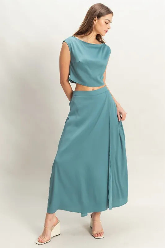 HYFVE Sleeveless Crop Top & Maxi Skirt Set
