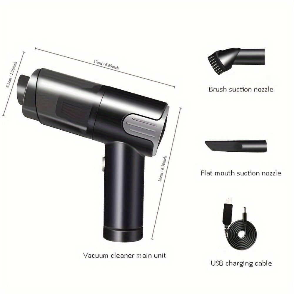 Wireless Car & Home Handheld Vacuum Cleaner – USB Rechargeable, Portable Mini | Silver — Eliza & Tuan