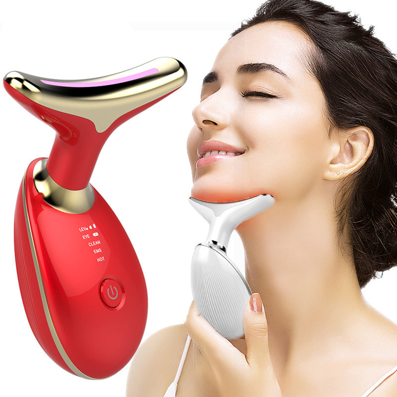 Luxury EMS Thermal Neck Lifting & Tightening Massager — Microcurrent Skin Renewal & 3-Color LED Photon Therapy — Eliza & Tuan