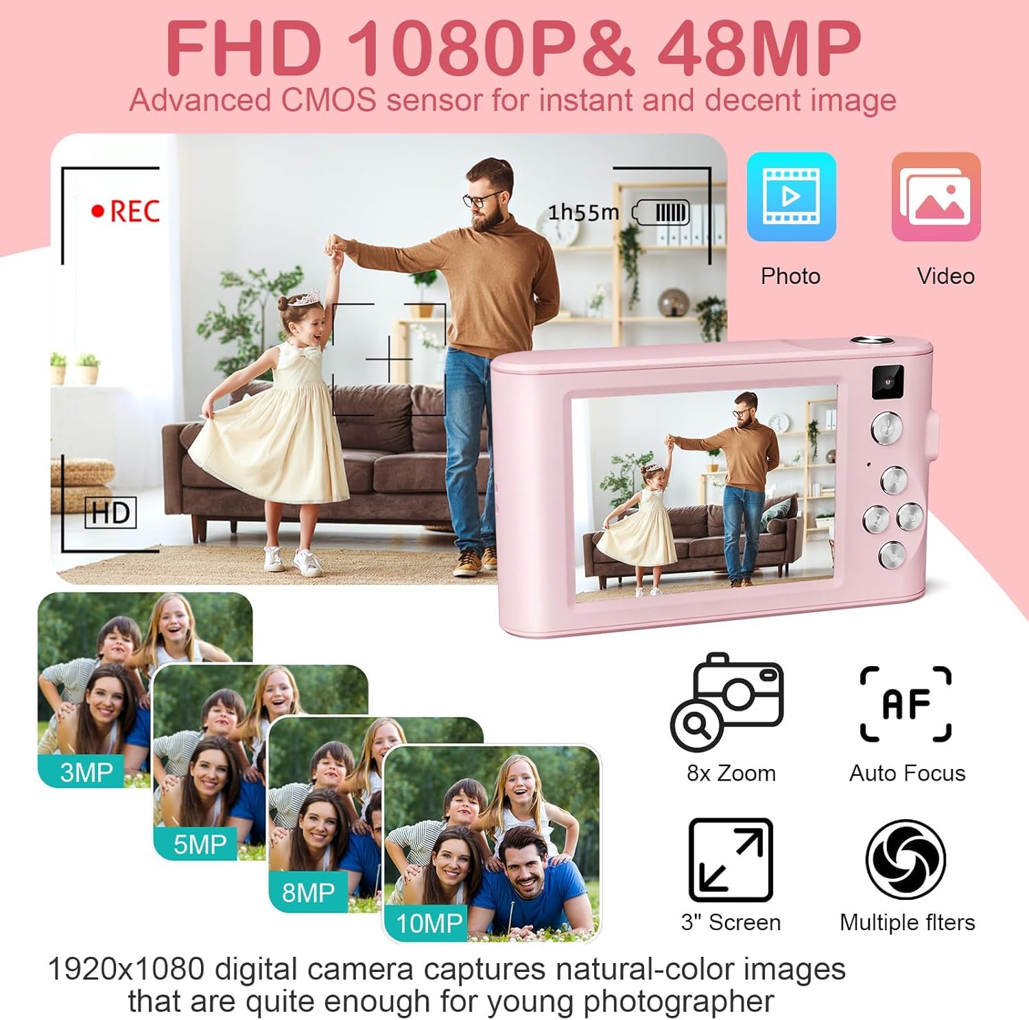 Kids Digital Camera Birthday Gift Set | 48MP 1080P + 32GB SD Card — Prime Trend Market