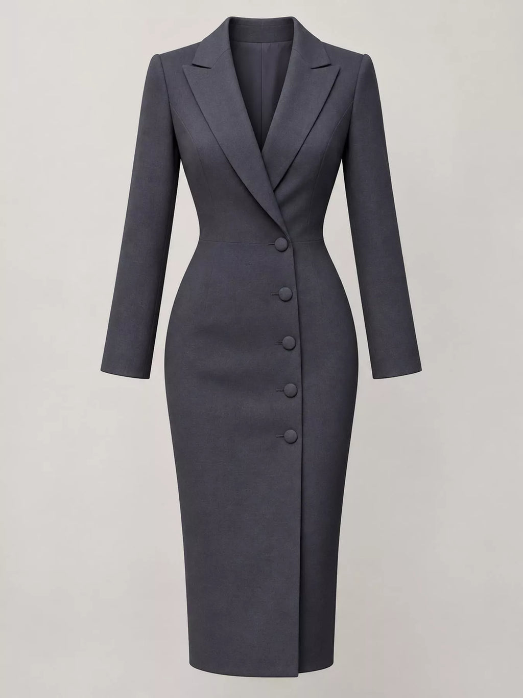 Single-Breasted Blazer Midi Dress | XS–4XL
