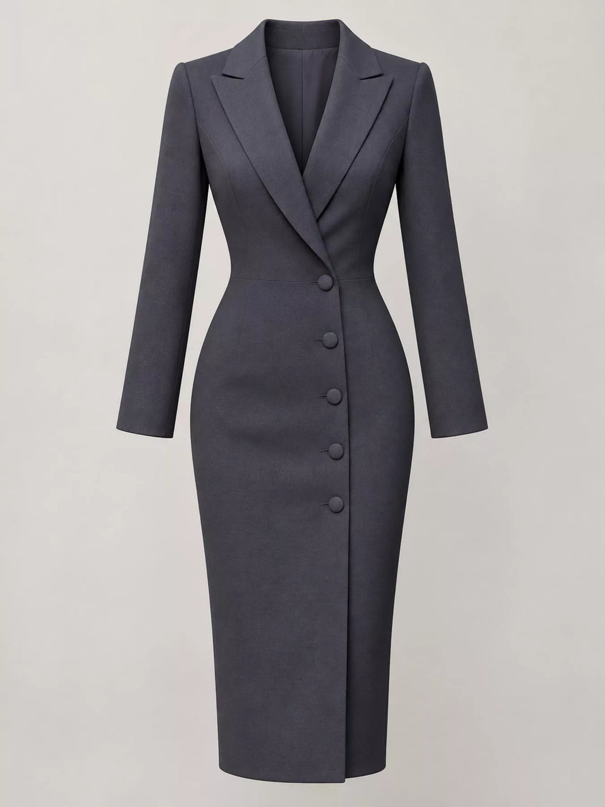 Single-Breasted Blazer Midi Dress | XS–4XL