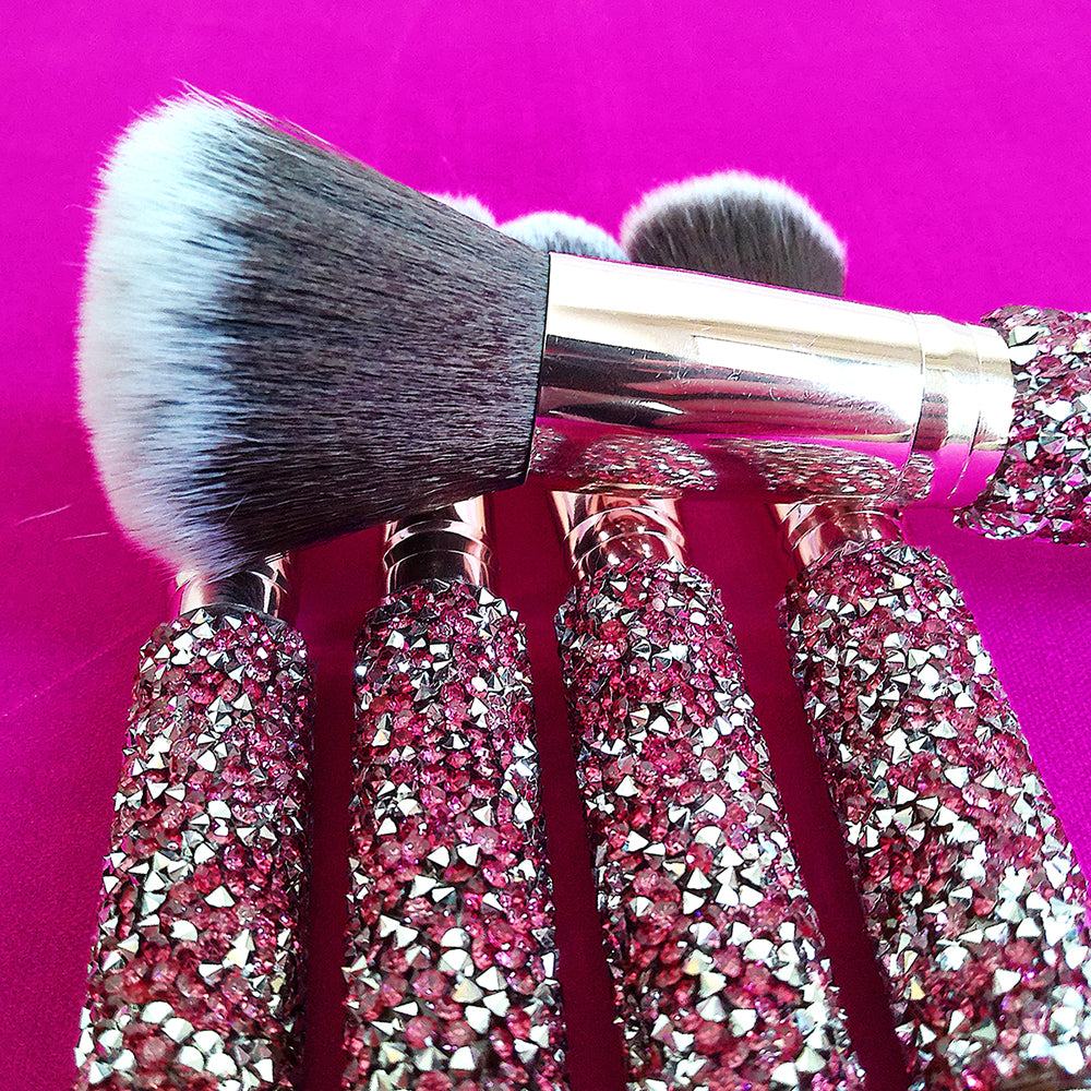 10-in-1 Diamond Inlaid Handmade Luxury Makeup Brush Set — Crystal Clear Edition — Prime Trend Market