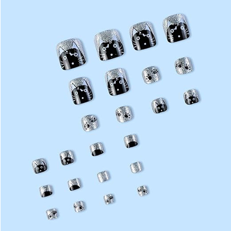 24PCS Press On Toe Nails — Stick On Artificial Fake Toe Nail Set | 24 Sizes — Prime Trend Market
