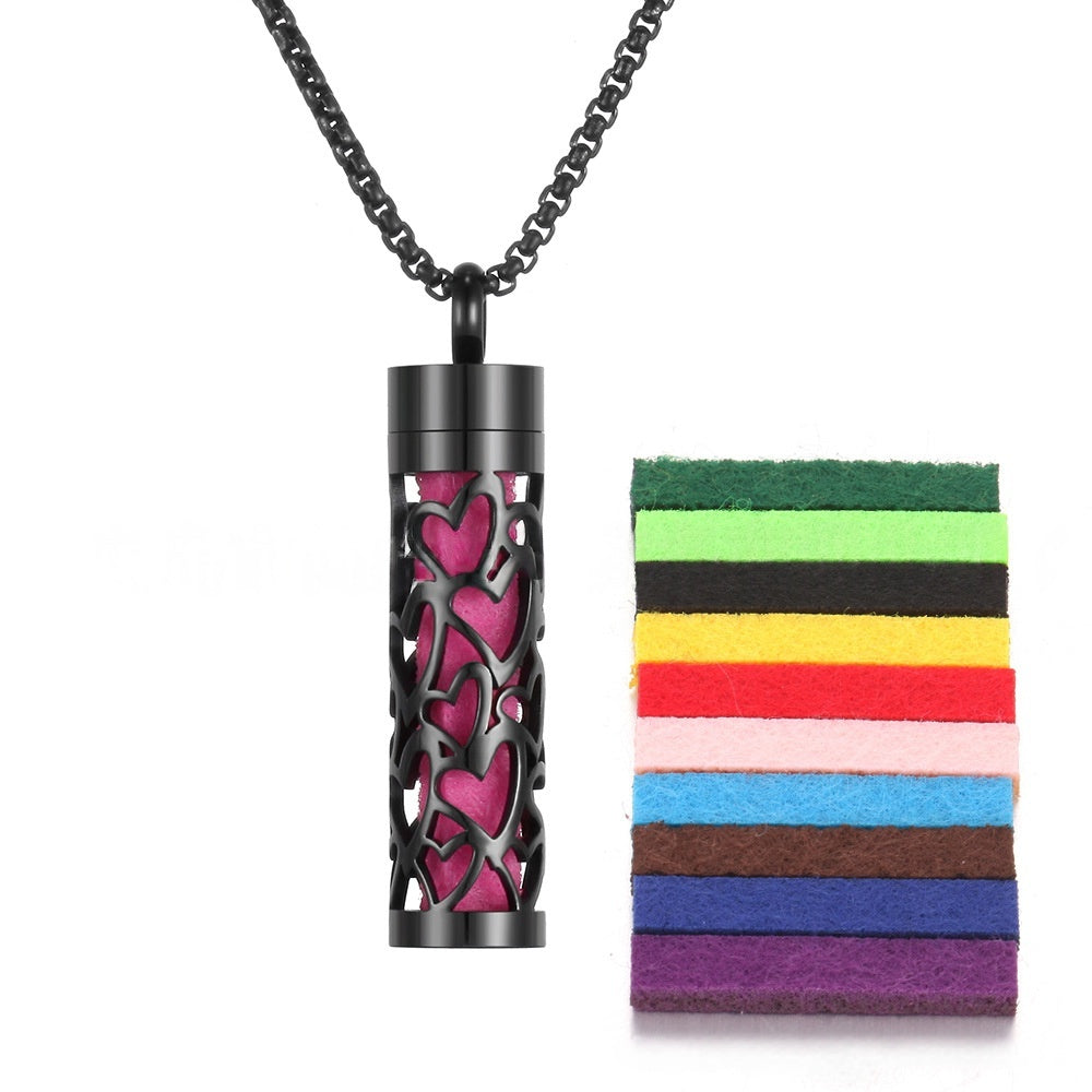 Aromatherapy Essential Oil Pendant Necklace — Titanium Steel Diffuser Locket | 16 Styles + Cotton Pads — Prime Trend Market