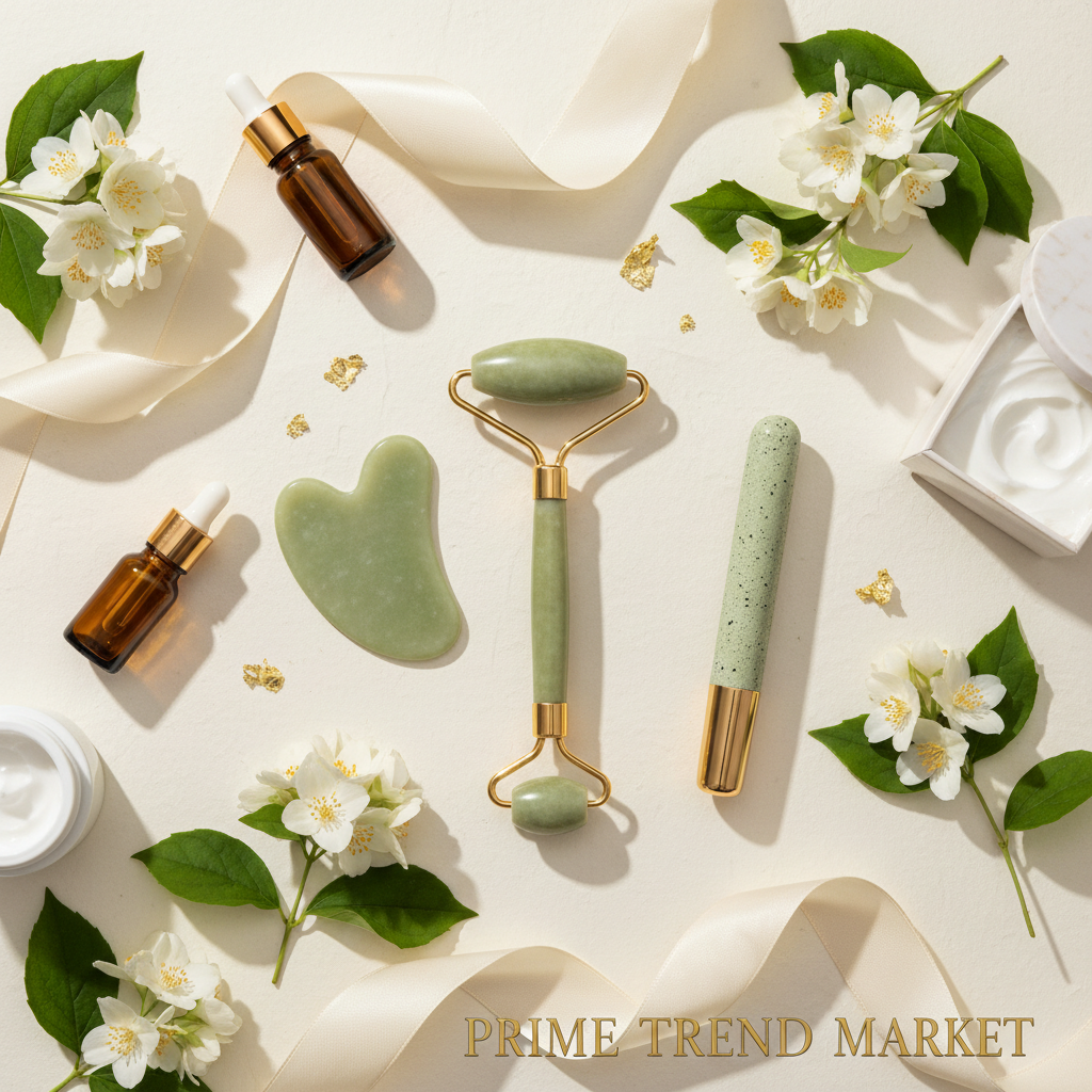 Anti-Age Spa Collection | Crystal Jade Roller Set + Germanium Stone Beauty Wand — Prime Trend Market