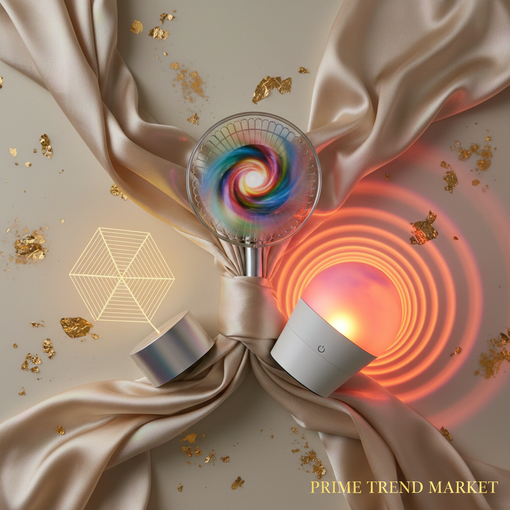 Hologram Display Bundle | 3D Hologram Fan + Optical Illusion LED Lamp + Sunset Projection Lamp — Prime Trend Market