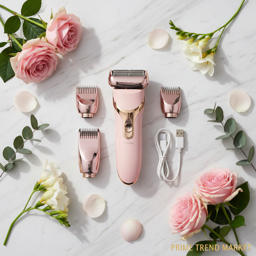4-in-1 Women's Electric Shaver — Eyebrow, Nose, Face & Bikini Trimmer | Rechargeable — Prime Trend Market