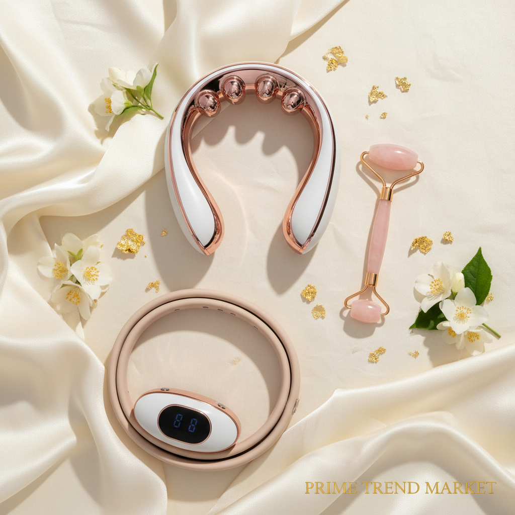 Neck & Jawline Sculpt Set | Neck Lifting Device + V-Face Roller + EMS Neck Massager — Prime Trend Market