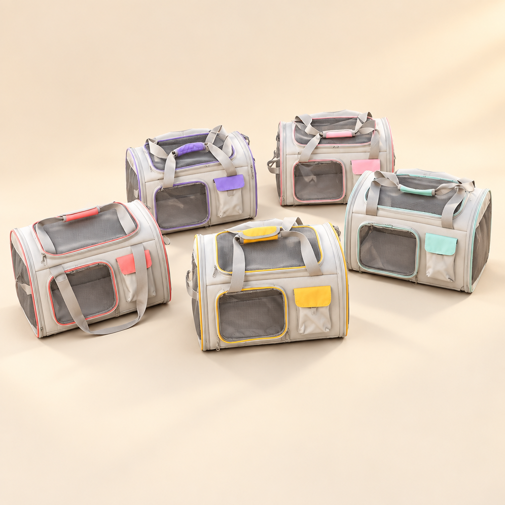 Foldable pet shoulder carrier bag