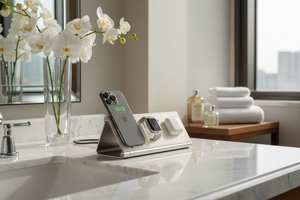 3-in-1 Folding Wireless Charger — Phone, Watch & Earbuds