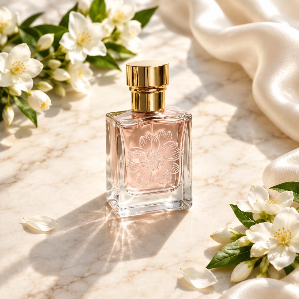 Front three-quarter perfume view