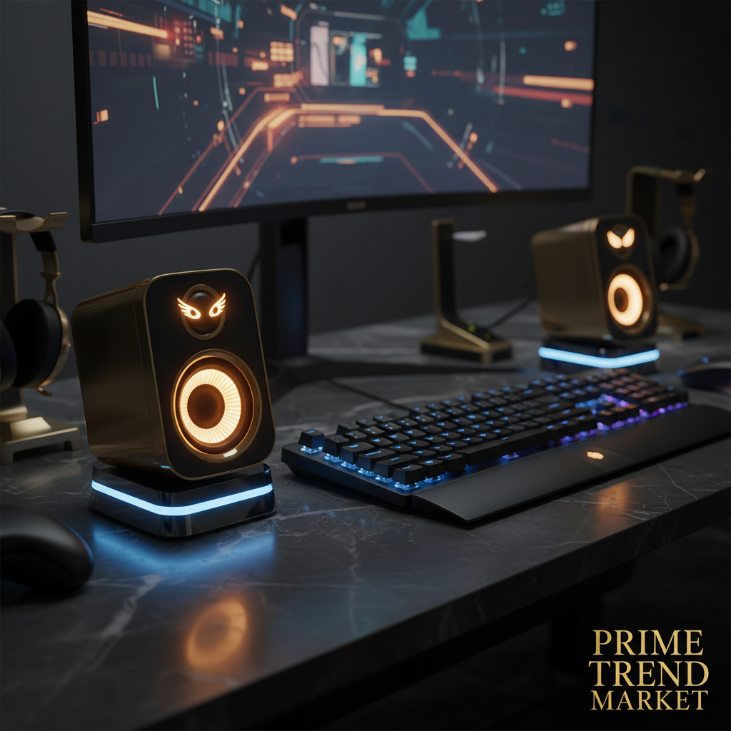 Eagle Eye Desktop Bluetooth Soundbar Speakers | HD Stereo Sound, LED Light & USB Powered — Prime Trend Market