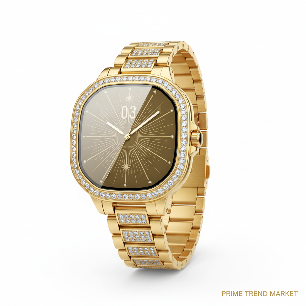 Luxury Women's Bling Smartwatch — Menstrual Cycle, Heart Rate, Remote Photography & More