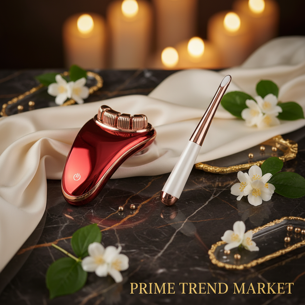 Glow & Lift Duo Bundle | IFT Red Light Face & Neck Lifting Massager + EMS Microcurrent Facial Wand — Prime Trend Market