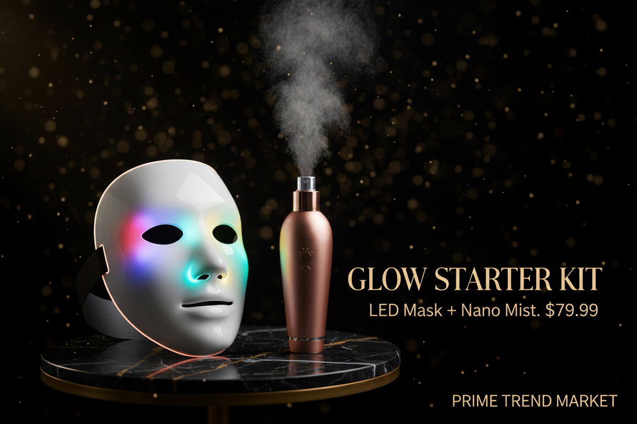 Glow Starter Kit | LED Mask + Nano Mist Sprayer — Prime Trend Market