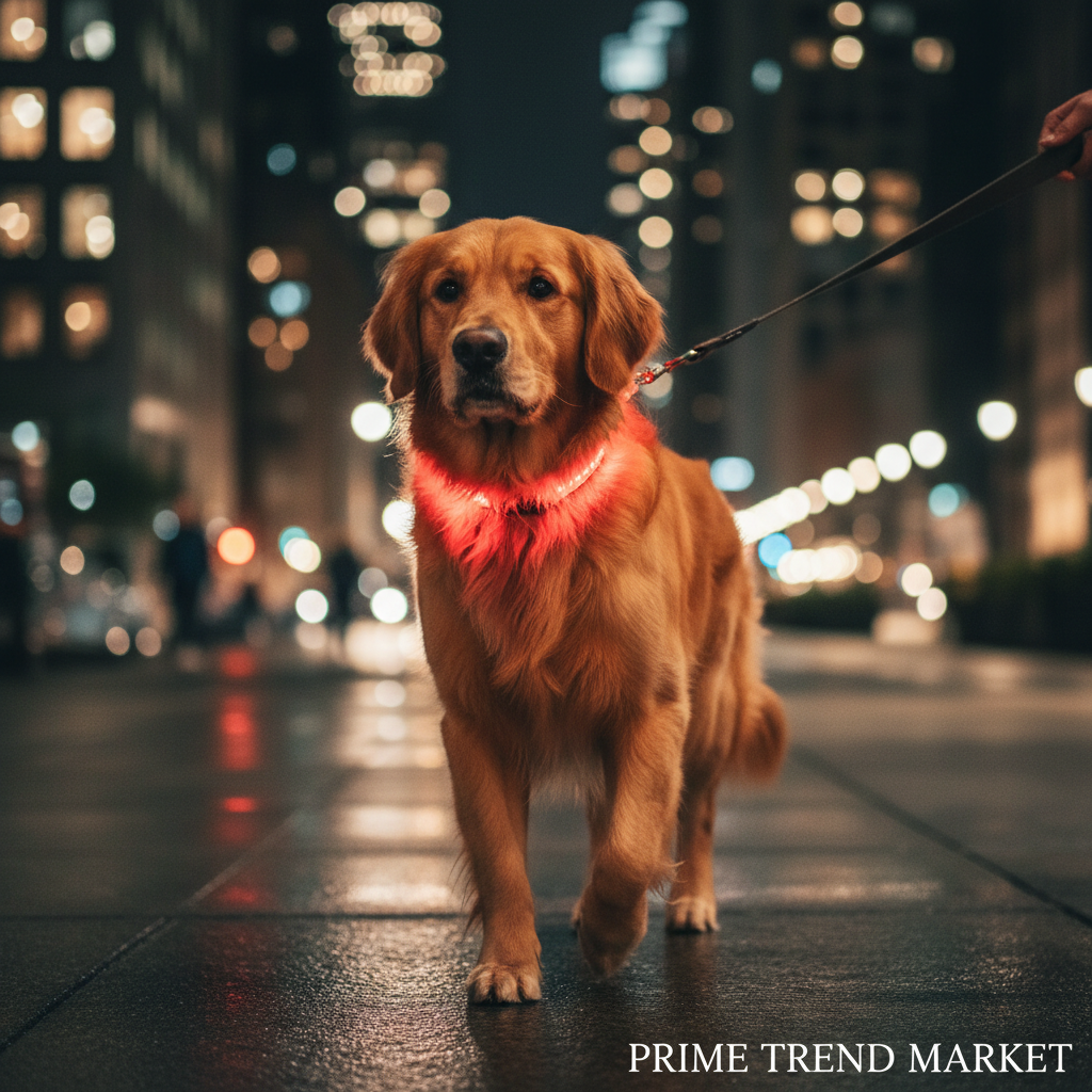 Luxury LED Safety Night Collar for Cats & Dogs — USB Rechargeable Luminous Pet Collar — Prime Trend Market