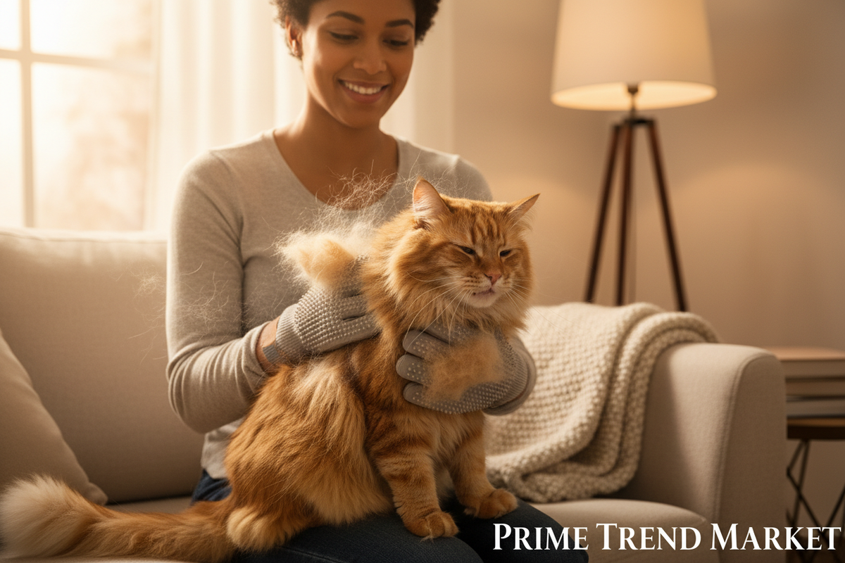 Pet Deshed & Clean Bundle | Deshedding Glove + Grooming Gloves + Pet Hair Roller — Prime Trend Market