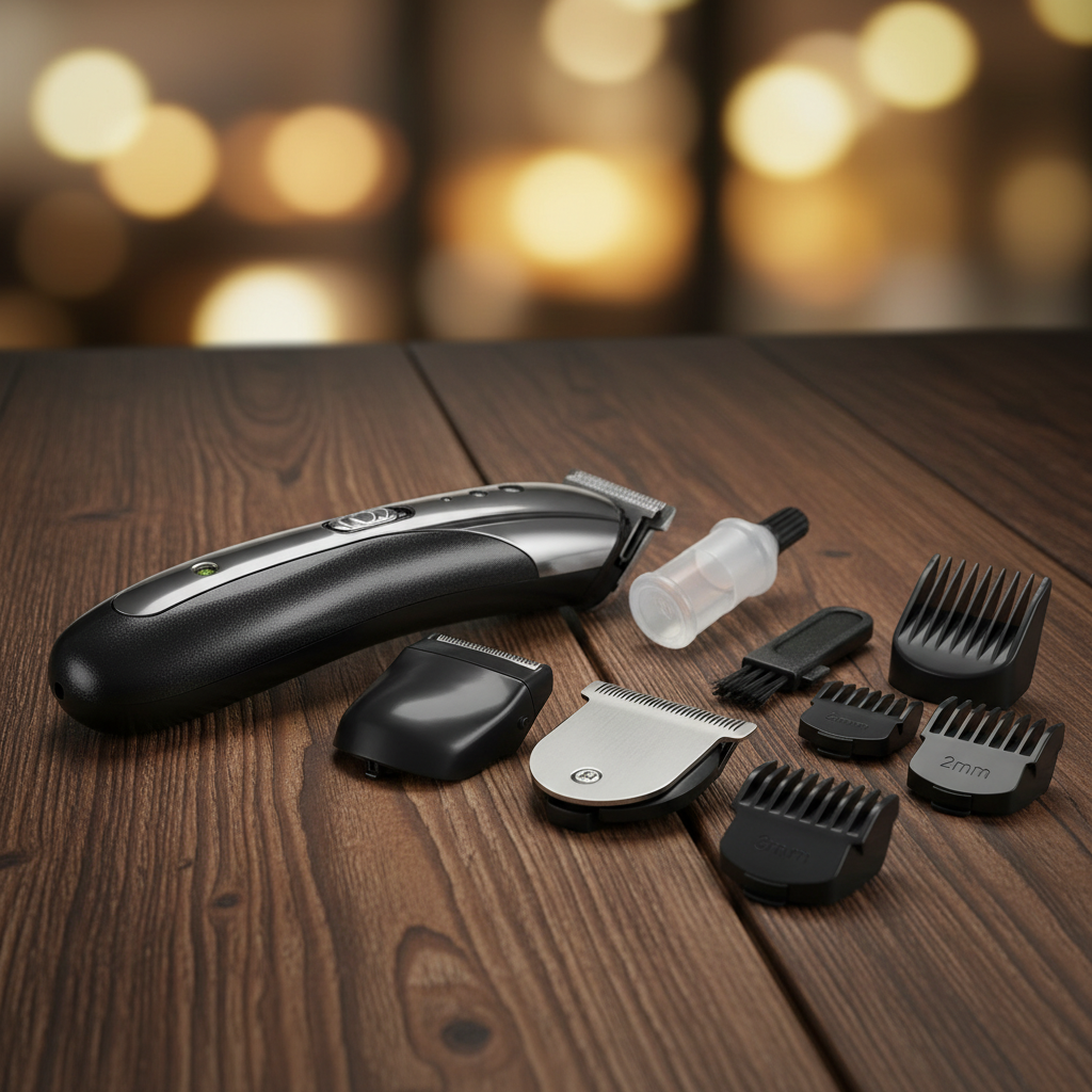 Hair Clipper - Close-up Dark Wood