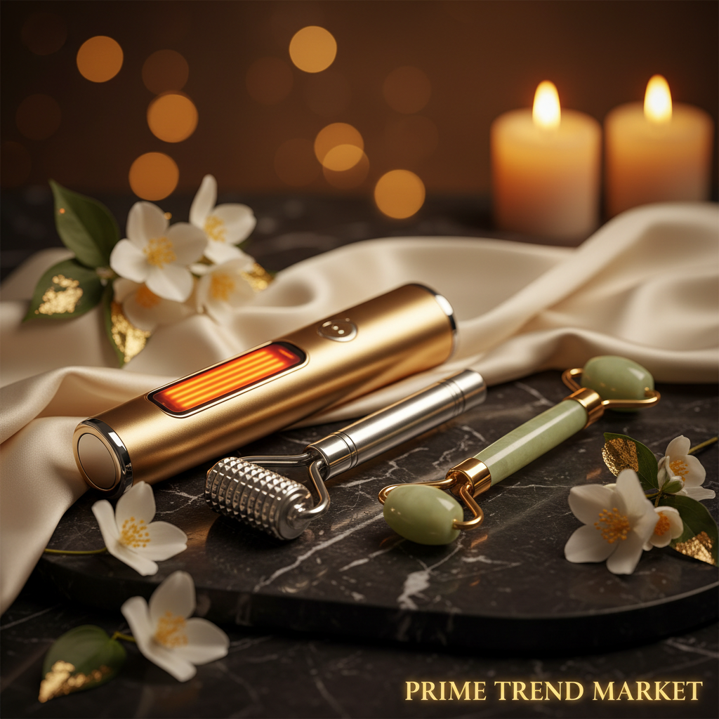 Full Face Rejuvenation Set | RF LED Wand + Germanium Stone Wand + Crystal Jade Roller Spa Set — Prime Trend Market