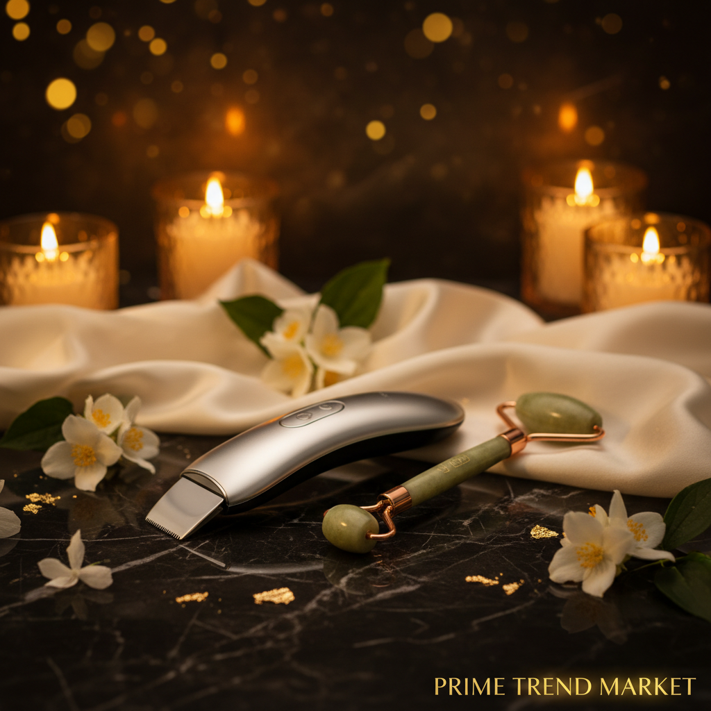 Deep Cleanse & Sculpt Bundle | Ultrasonic Skin Scrubber + Crystal Jade Roller Spa Set — Prime Trend Market