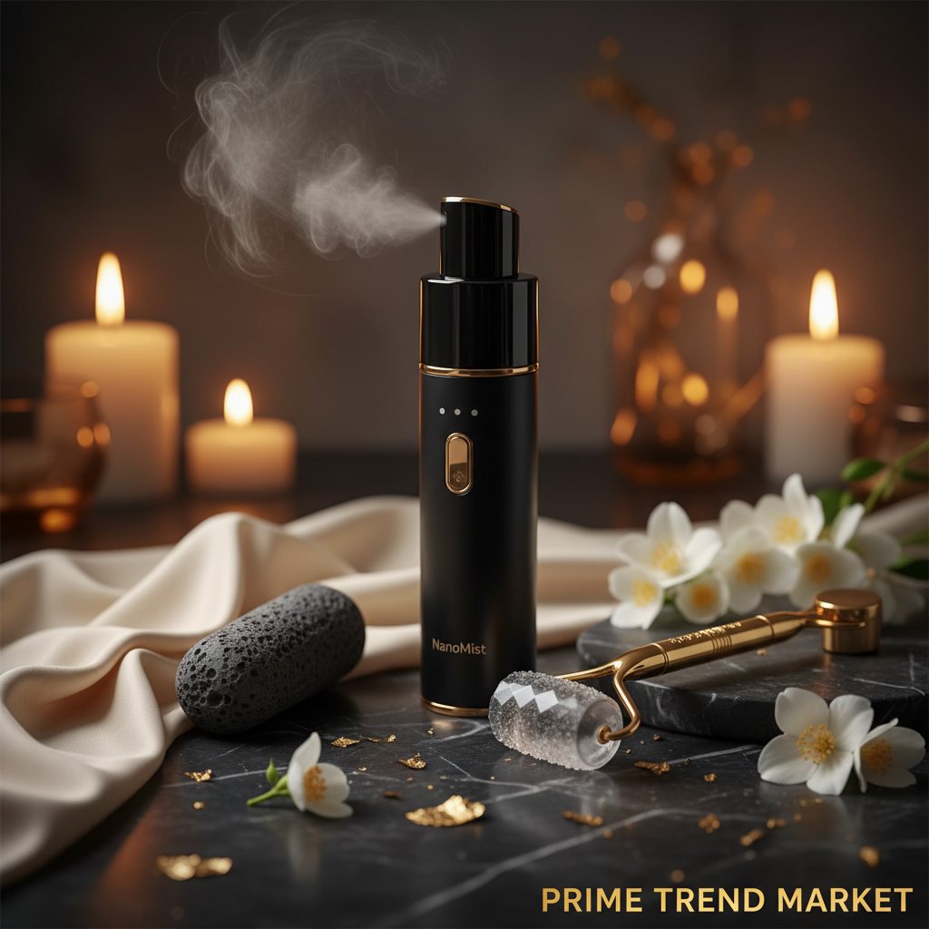 Glow & Mist Ritual Duo | NanoMist™ Sprayer + Volcanic Stone Roller + Ice Derma Roller — Prime Trend Market